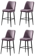 Zestaw krzeseł barowych Vento Lilac and Black, 4 szt., 4 szt.