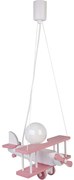Różowa dziecięca lampa wisząca samolot drewniana - S199 B6-P40