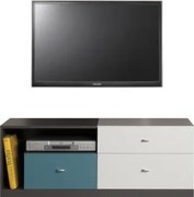 Szafka RTV stojąca FIUME 120 cm do Salonu pod Telewizor 3 Szuflady - Grafit