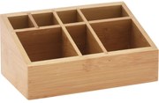 Organizer na kosmetyki bambusowy, naturalny, 17 x 10 x 8 cm