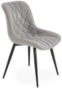 Pikowane szare krzesło welurowe C8-S39