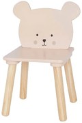 Drewniane krzesełko dziecięce beżowy miś C6-G30