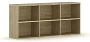 Biblioteka INTEGRO z półkami, wyższa, 835 x 1750 x 400 mm, 6 półek, dąb naturalny