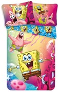Bawełniana dziecięca pościel jednoosobowa 140x200 cm Sponge Bob – Jerry Fabrics