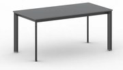 Stół konferencyjny do biura PRIMO INVITATION, 160x80 cm, czarna podstawa, grafit