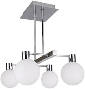 Czteroramienna lampa wisząca chrom z okrągłymi kloszami - 3X V115 G1-R80