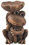 InDecor Ceramiczny karmnik dla ptaków Rona żaba ,25 x 21 x 39 cm