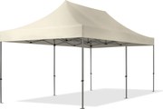 TOOLPORT 3x6 m Namiot Ekspresowy, PREMIUM Stal 40mm, kremowy - (600070)