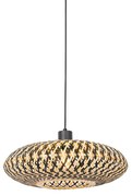 Orientalna lampa wisząca czarna z bambusa 40 cm - Ostrava