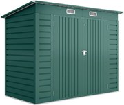 Outsunny Metalowy Schowek Ogrodowy, Schowek na Narzędzia, Podwójne Drzwi, 249S x 121G x 166/183W cm, Zielony