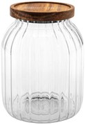 Szklany słoik z drewnianą pokrywką HARMONY, 2 l