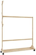Bambusowy wolnostojący wieszak na kółkach S5-W39