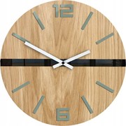 Zegar ścienny drewniany dębowy akrylowy android okrągły mechanizm kwarcowy