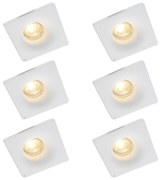 Zestaw 6 reflektorów wpuszczanych białych 12 cm okrągłych - Gypsy Stucco