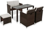 Brązowy zestaw mebli ogrodowych z poduszkami G5-N67