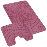 Bellatex Zestaw dywaników łazienkowych Bany z wycięciem Róża liliowa, 60 x 100 cm, 60 x 50 cm