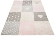 Biało Różowy Dywan Skandynawski Do Pokoju Dziecięcego R1-T83