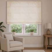 Roleta rzymska na wymiar welurowa kremowa ze złotym marmurkiem Marmaris - do 200 cm