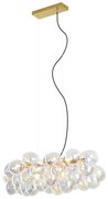 Designerska lampa wisząca złota z tęczowym szkłem 8-punktowa - UvasDesignerski Oswietlenie wewnetrzne