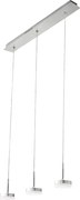 Lampa wisząca Fabas Luce Dunk z 3 źródłami światła - 24 W, ściemnialna dioda LED - szczotkowane aluminium, konstrukcja liniowa