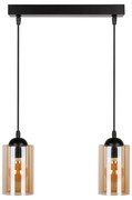 Czarna lampa wisząca ze szklanym kloszem 10x34 cm Bistro – Candellux Lighting