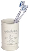 Beżowy kubek na szczoteczki do zębów Wenko Home