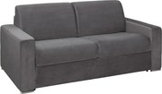 Kanapa 3-osobowa z ekspresowym mechanizmem rozkładania z weluru CALITO - Antracytowy - Wymiary miejsca do spania: 140 cm - Materac 14 cm z pamięcią kształtu