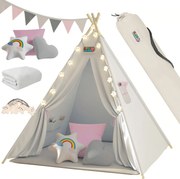 Namiot tipi JULIA, 160x120x120cm, beżowo/różowa Spielwerk