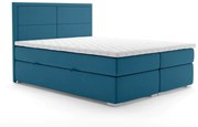 Łóżko kontynentalne DENNERY 140x200 ciemno niebieskie velvet z pojemnikiem LAVERTO