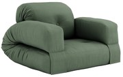 Fotel rozkładany z zielonym obiciem Karup Design Hippo Olive Green