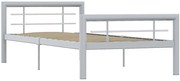 Szare metalowe łózko jednoosobowe 100x200 cm P6-C02