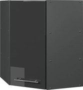 Szafka wisząca narożna antracyt wysoki połysk 57x34.1x72 fame-line