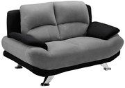 Kanapa 2-osobowa z mikrofibry MUSKO - Model dwukolorowy: szaro-czarny.