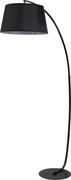 HOMCOM Lampa Stojąca z Abażurem z Tkaniny, Łukowa Lampa Podłogowa z Okrągłą Podstawą, Metal, 105L x 47S x 190W cm, Czarna