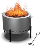 Blumfeldt Ignite Pure 53cm Niskie Palenisko z grillem Srebrny