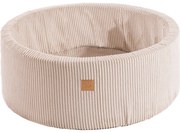 Aesthetic Okrągły Suchy Basen Dla Dziecka, 90x30cm, Sztruksowy, Ecru, Bez Piłek - Meowbaby®