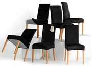 Restilo Pokrowiec na krzesło Sento czarny, 48 x 48 x 58 + 10 cm, zestaw 6 szt.