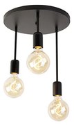 Nowoczesna lampa sufitowa czarna 3-światłowa - Facil Nowoczesny Oswietlenie wewnetrzne