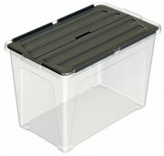 Multibox z przymocowaną pokrywą Eco 60 l, czarnapokrywa, 60 l