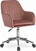 Różowy fotel obrotowy welurowy D7-K11
