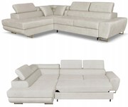 Narożnik rogówka rozkładany f spania Bosso lewy Family meble beżowy welur