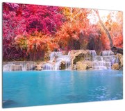 Obraz na szkle turkusowej laguny, Laos, Tat Kuang Si (70x50 cm)