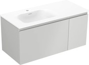 Mexen Orio szafka łazienkowa 90 cm z umywalką Vela lewą, 1S, 1D, szara mat/biała mat - 91A13-09047-3-BBFF62-W23L01