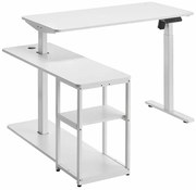 Ergonomiczne białe narożne biurko elektryczne K6-Z47