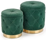 Komplet puf ze schowkiem  zieleńH8-P10