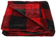Koc rodzinny Karo czerwono-czarny, 200 x 300 cm