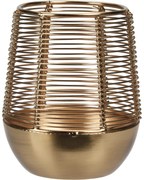 Złoty lampion na świeczkę, metalowy
