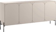 Komoda Sonatia 200 cm czterodrzwiowa - kaszmir / nogi czarne