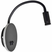 Lampka nocna, czarna BASE 8W+2W BLACK na kole