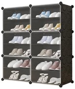 Szafka modułowa na buty 12 poziomów, Czarna,